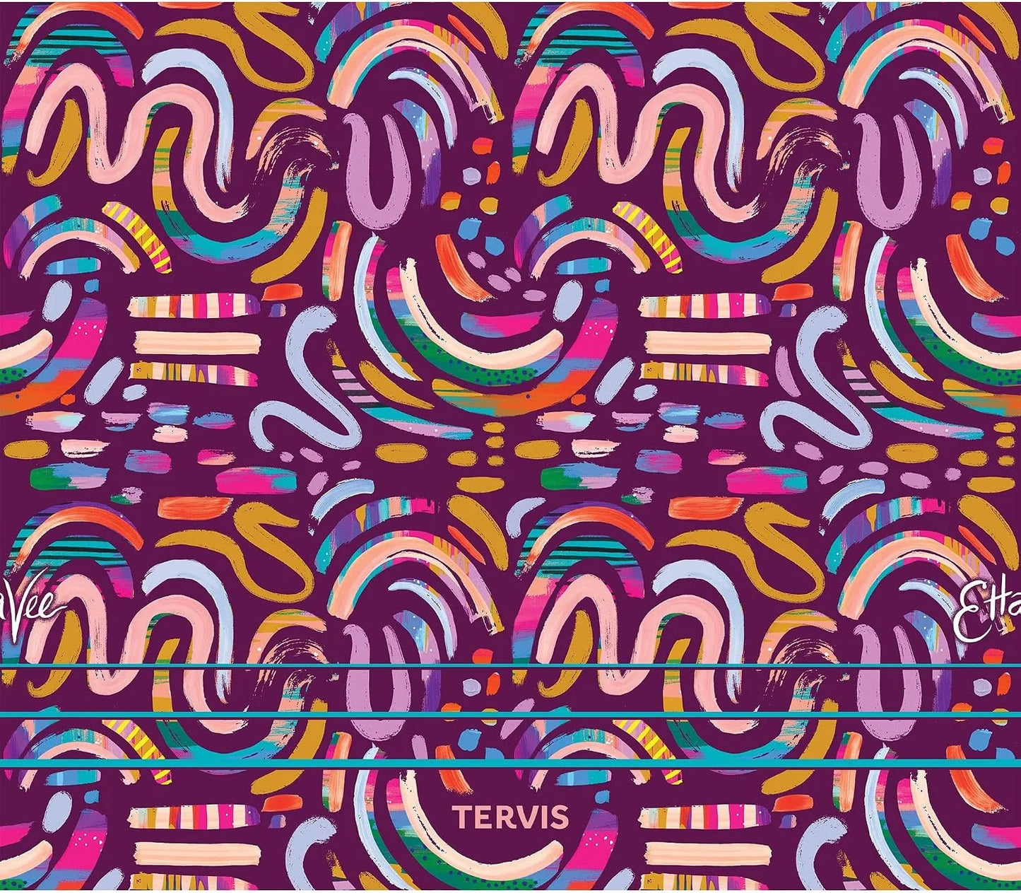 Tervis Venture Water Bottle EttaVee - Purple Swirls Triple Insulated Tumbler Travel Cup Keeps Drinks Cold & Hot, 26oz, Stainless Steel