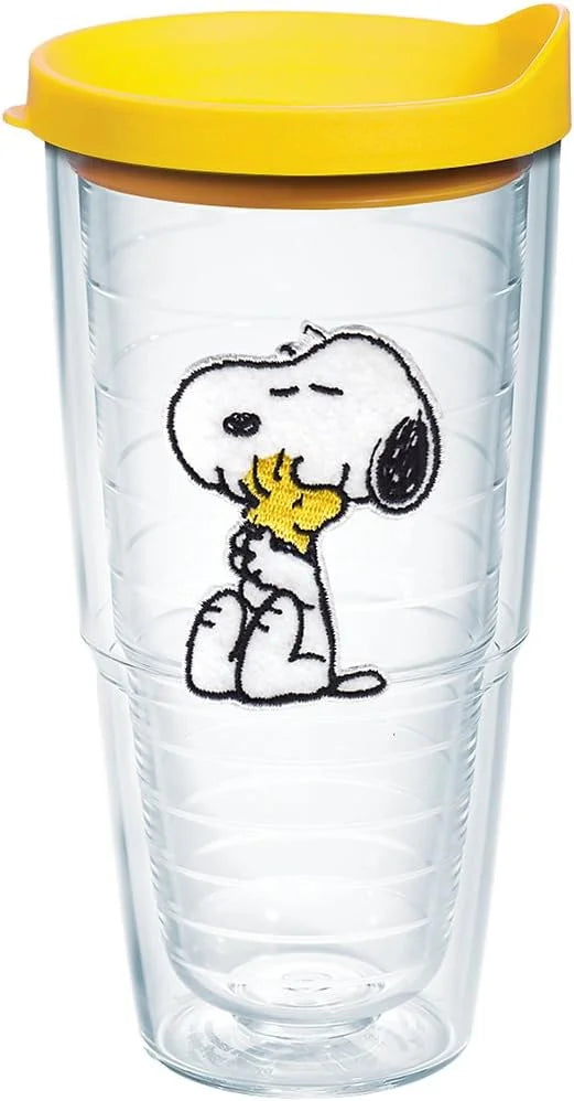 Tervis Peanuts Best Buddies Collection Snoopy Woodstock House Made in USA Double Walled Insulated Tumbler Travel Cup Keeps Drinks Cold & Hot, 10oz Wavy, Felt