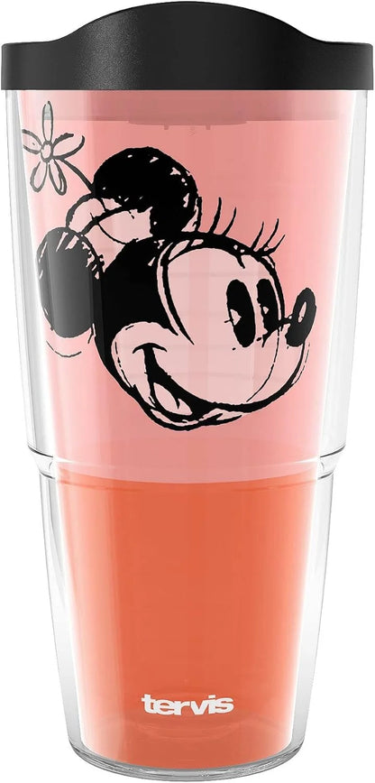 Tervis Disney Fundamentals Collection Made in USA Double Walled Insulated Tumbler Travel Cup Keeps Drinks Cold & Hot, 16oz - 4pk, Assorted