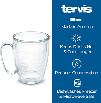 Tervis Blue Sequins Mermaid Made in USA Double Walled Insulated Tumbler Cup Keeps Drinks Cold & Hot, 16oz Mug, Unlidded
