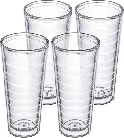 Insulated Drinking Glasses 16oz 2-pack - Great for Iced Coffee & Hot Drinks