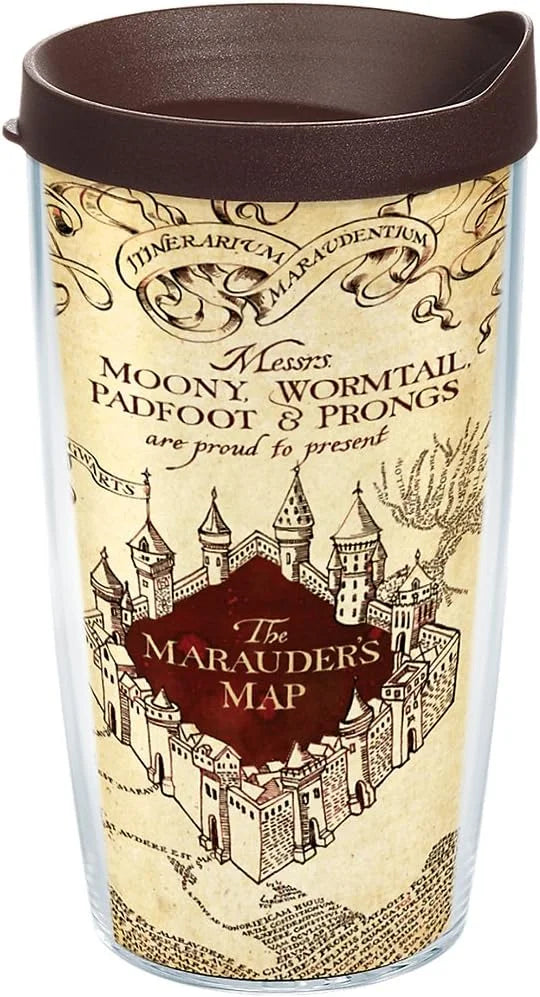Tervis Harry Potter The Marauder's Map Made in USA Double Walled Insulated Tumbler Travel Cup Keeps Drinks Cold & Hot, 24oz Venture Lite Water Bottle, Classic