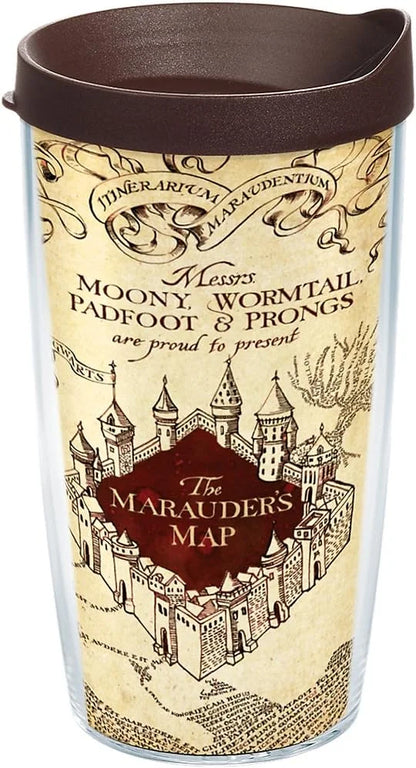 Tervis Harry Potter The Marauder's Map Made in USA Double Walled Insulated Tumbler Travel Cup Keeps Drinks Cold & Hot, 24oz Venture Lite Water Bottle, Classic