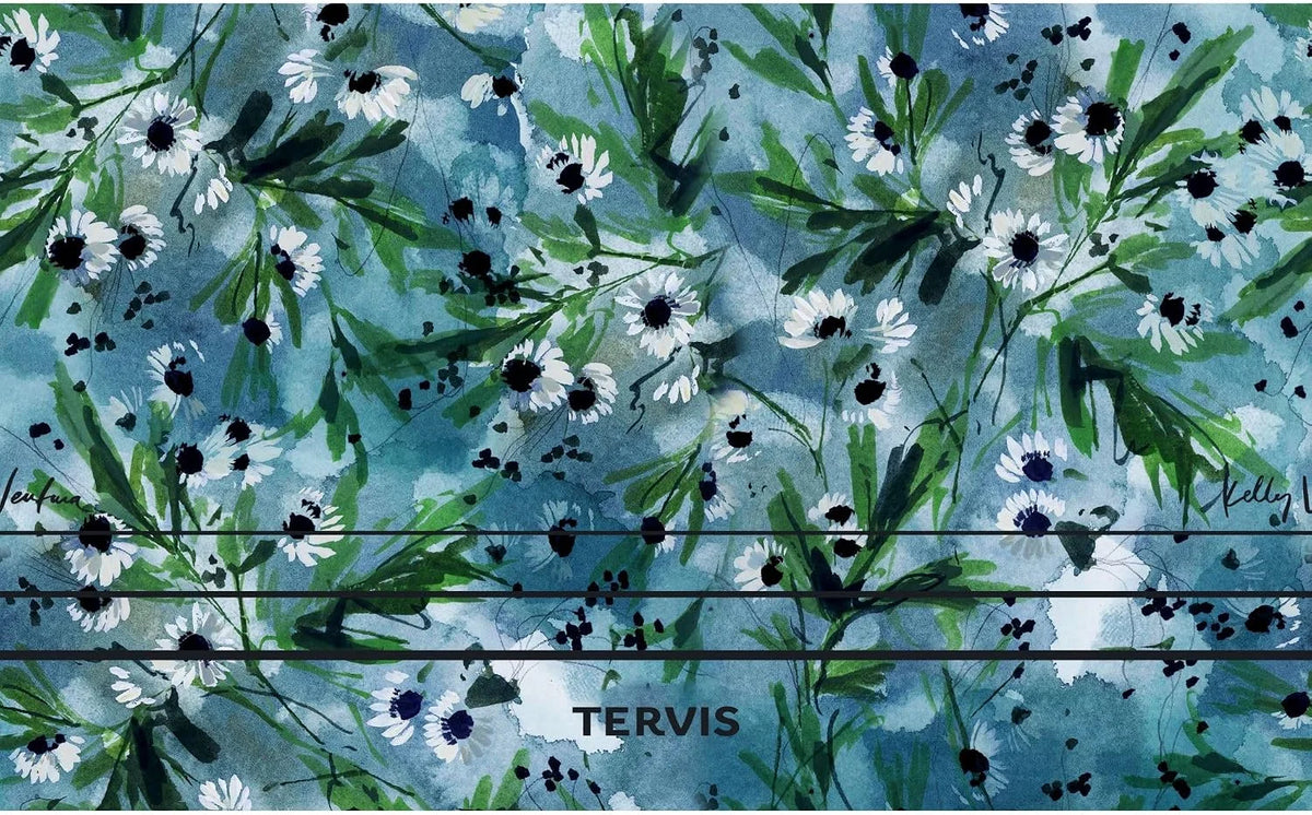 Tervis Traveler Kelly Ventura Teal Botanical Triple Walled Insulated Tumbler Travel Cup Keeps Drinks Cold & Hot, 20oz, Stainless Steel