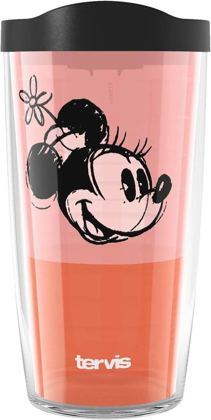 Tervis Disney Fundamentals Collection Made in USA Double Walled Insulated Tumbler Travel Cup Keeps Drinks Cold & Hot, 16oz - 4pk, Assorted