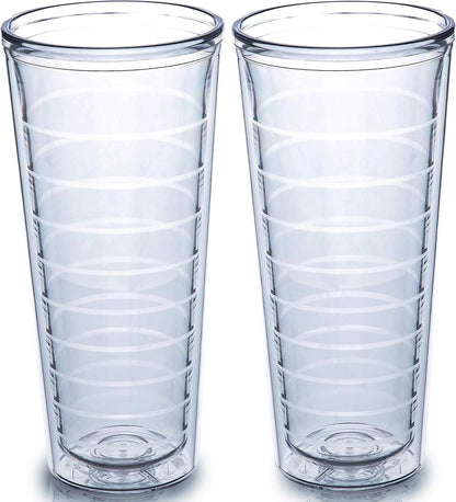 Insulated Drinking Glasses 16oz 2-pack - Great for Iced Coffee & Hot Drinks
