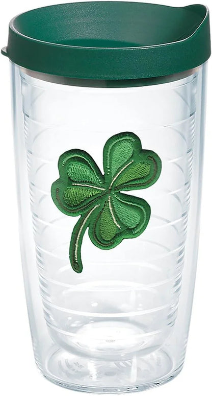 Tervis Shamrock Made in USA Double Walled Insulated Tumbler Travel Cup Keeps Drinks Cold & Hot, 24oz, Classic