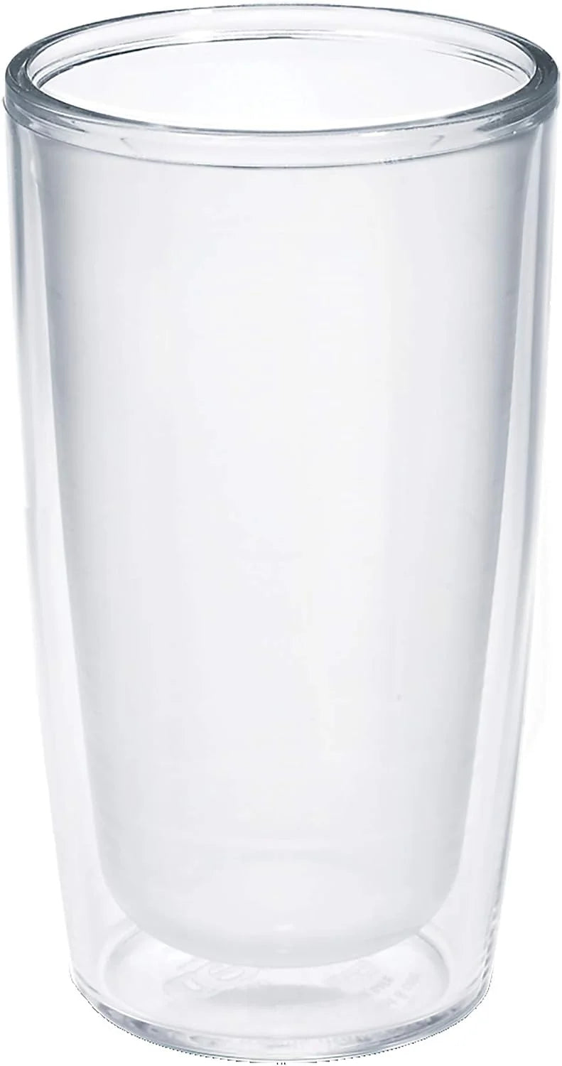Tervis Crystal Clear Tabletop Made in USA Double Walled Insulated Tumbler Travel Cup Keeps Drinks Cold & Hot, 16oz - 4pk, Classic