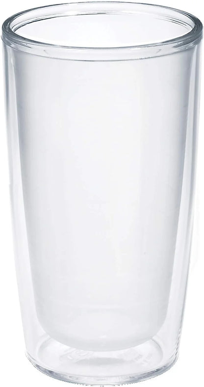 Tervis Crystal Clear Tabletop Made in USA Double Walled Insulated Tumbler Travel Cup Keeps Drinks Cold & Hot, 16oz - 4pk, Classic
