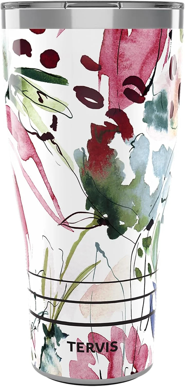 Tervis Sara Berrenson - Atlantica Collection Made in USA Double Walled Insulated Tumbler Travel Cup Keeps Drinks Cold & Hot, 24oz, Lobster