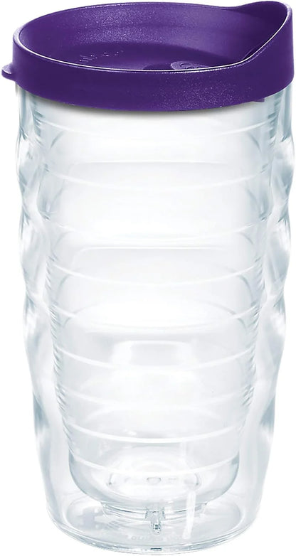 Tervis Clear & Colorful Lidded Made in USA Double Walled Insulated Tumbler Travel Cup Keeps Drinks Cold & Hot, 16oz Mug, Clear Lid