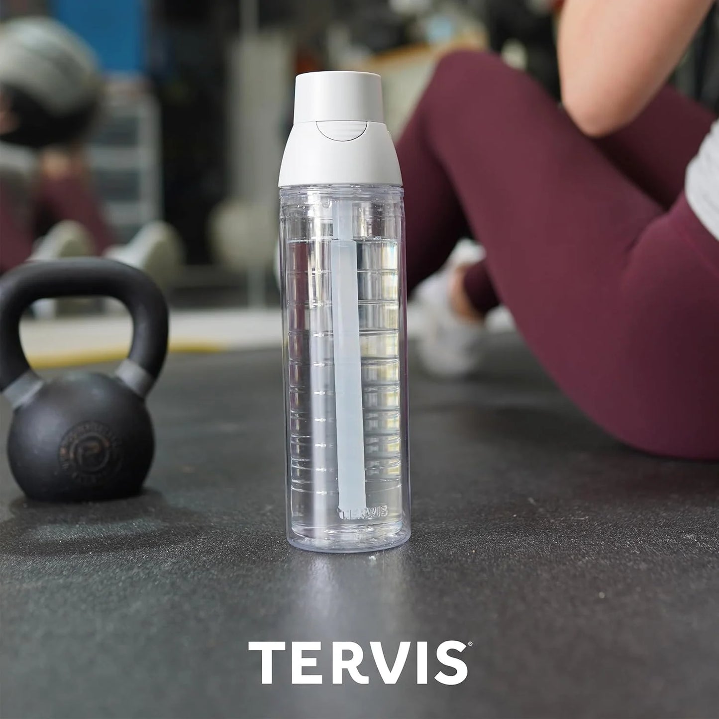 Tervis Clear & Colorful Lidded Made in USA Double Walled Insulated Tumbler Travel Cup Keeps Drinks Cold & Hot, 16oz Mug, Clear Lid