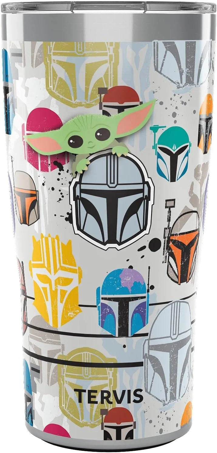 Tervis Star Wars - Mandalorian - Peekaboo Made in USA Double Walled Insulated Tumbler Travel Cup Keeps Drinks Cold & Hot, 16oz, Classic