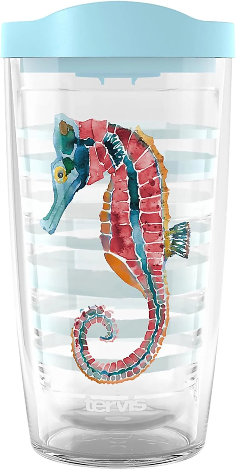 Tervis Sara Berrenson - Atlantica Collection Made in USA Double Walled Insulated Tumbler Travel Cup Keeps Drinks Cold & Hot, 24oz, Lobster