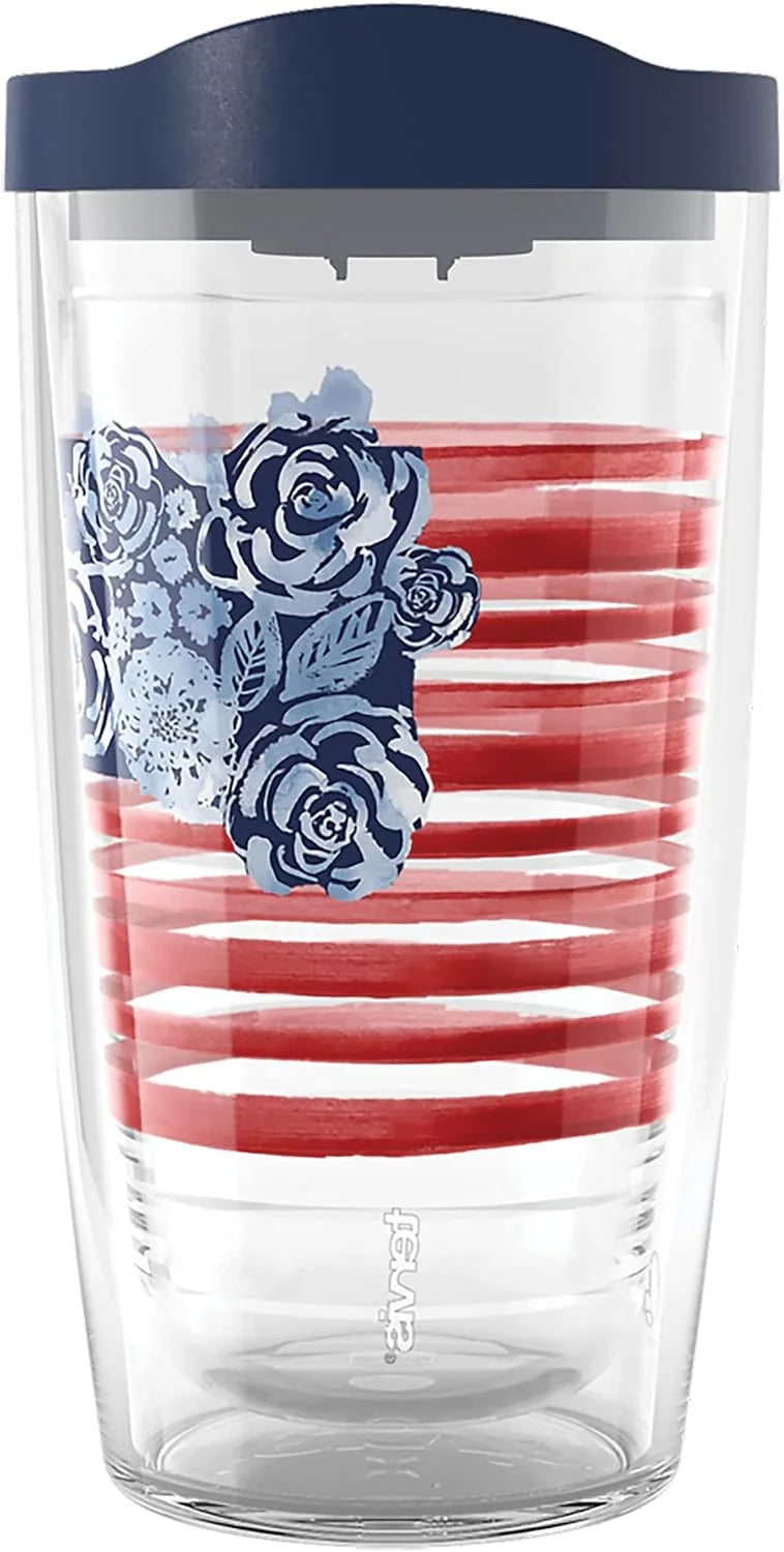 Tervis Sara Berrenson - Atlantica Collection Made in USA Double Walled Insulated Tumbler Travel Cup Keeps Drinks Cold & Hot, 24oz, Lobster