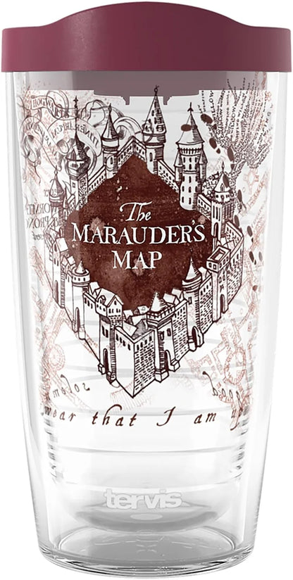 Tervis Harry Potter The Marauder's Map Made in USA Double Walled Insulated Tumbler Travel Cup Keeps Drinks Cold & Hot, 24oz Venture Lite Water Bottle, Classic