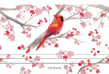 Tervis Traveler Christmas Holiday Cardinal and Berry Branches Triple Insulated Tumbler Travel Cup Keeps Drinks Cold & Hot, 30oz, Stainless Steel