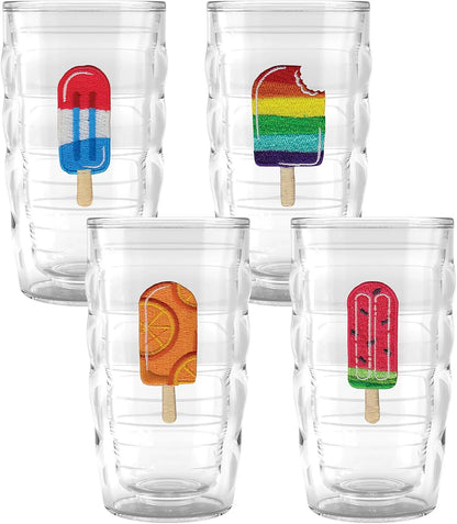 Tervis Ice Popsicle Collection Made in USA Double Walled Insulated Tumbler Cup Keeps Drinks Cold & Hot, 16oz 4pk, Assorted - No Lid