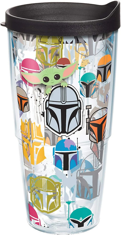 Tervis Star Wars - Mandalorian - Peekaboo Made in USA Double Walled Insulated Tumbler Travel Cup Keeps Drinks Cold & Hot, 16oz, Classic