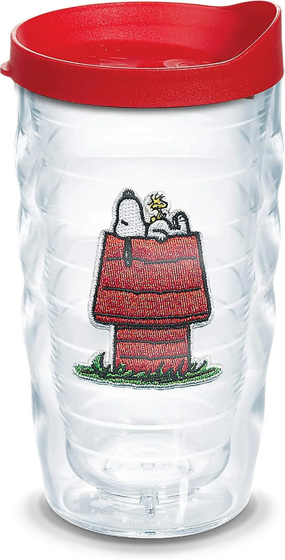 Tervis Peanuts Best Buddies Collection Snoopy Woodstock House Made in USA Double Walled Insulated Tumbler Travel Cup Keeps Drinks Cold & Hot, 10oz Wavy, Felt