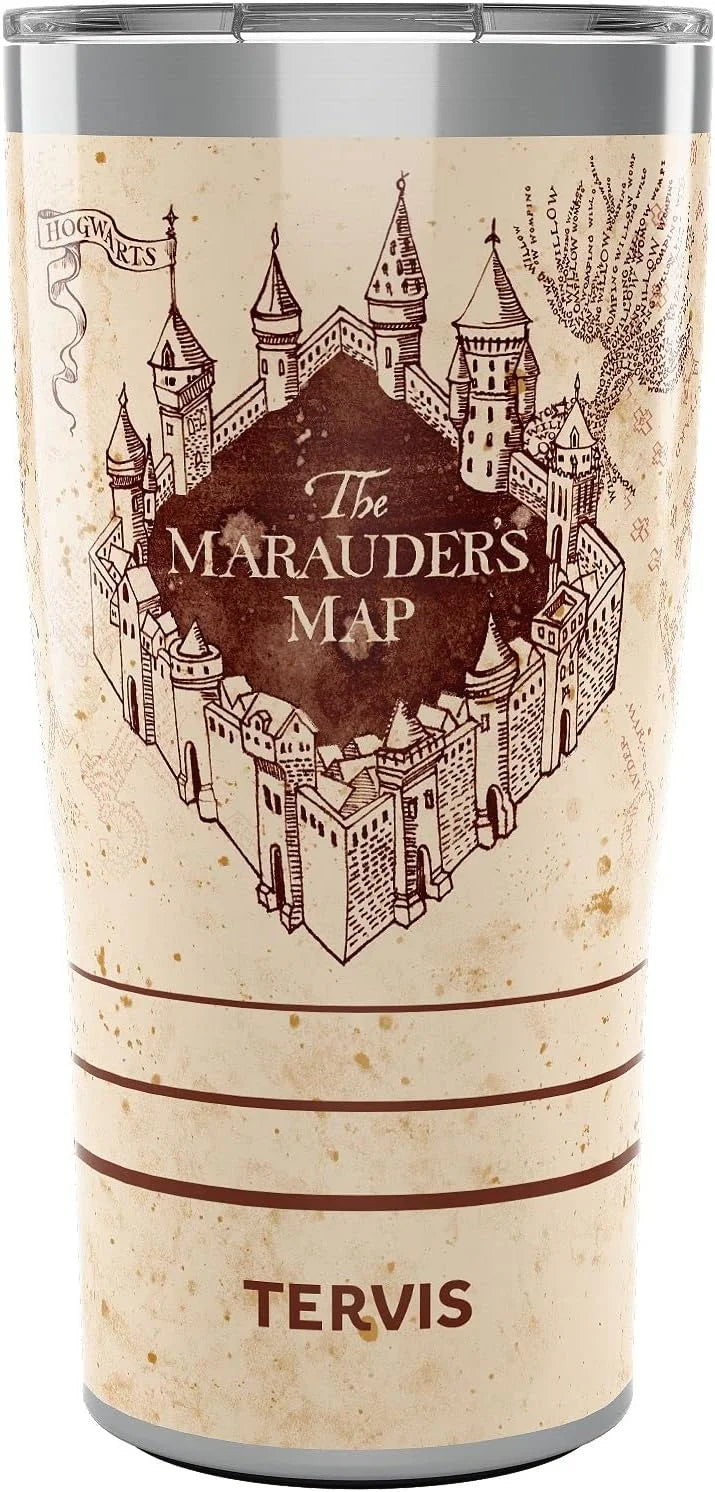 Tervis Harry Potter The Marauder's Map Made in USA Double Walled Insulated Tumbler Travel Cup Keeps Drinks Cold & Hot, 24oz Venture Lite Water Bottle, Classic