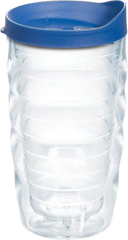 Tervis Clear & Colorful Lidded Made in USA Double Walled Insulated Tumbler Travel Cup Keeps Drinks Cold & Hot, 16oz Mug, Clear Lid