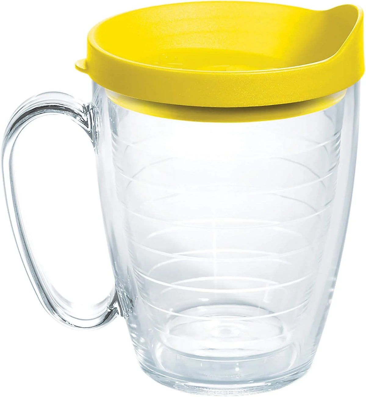Tervis Clear & Colorful Lidded Made in USA Double Walled Insulated Tumbler Travel Cup Keeps Drinks Cold & Hot, 16oz Mug, Clear Lid