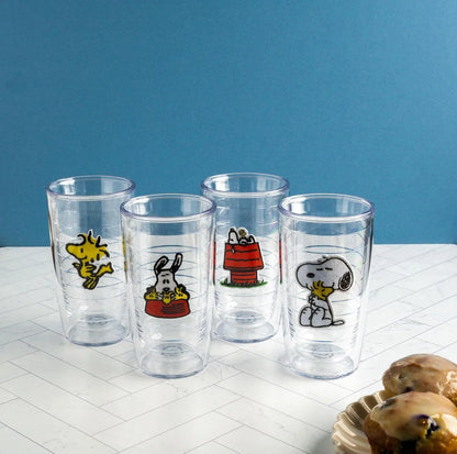 Tervis Peanuts Best Buddies Collection Snoopy Woodstock House Made in USA Double Walled Insulated Tumbler Travel Cup Keeps Drinks Cold & Hot, 10oz Wavy, Felt
