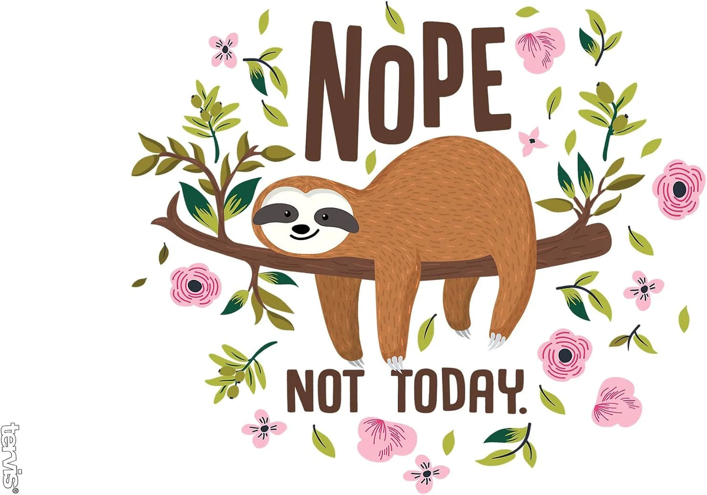 Tervis Sloth Nope Not Today Made in USA Double Walled Insulated Tumbler Travel Cup Keeps Drinks Cold & Hot, 16oz Mug, Classic