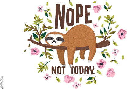 Tervis Sloth Nope Not Today Made in USA Double Walled Insulated Tumbler Travel Cup Keeps Drinks Cold & Hot, 16oz Mug, Classic