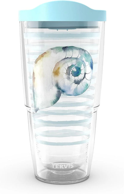 Tervis Sara Berrenson - Atlantica Collection Made in USA Double Walled Insulated Tumbler Travel Cup Keeps Drinks Cold & Hot, 24oz, Lobster