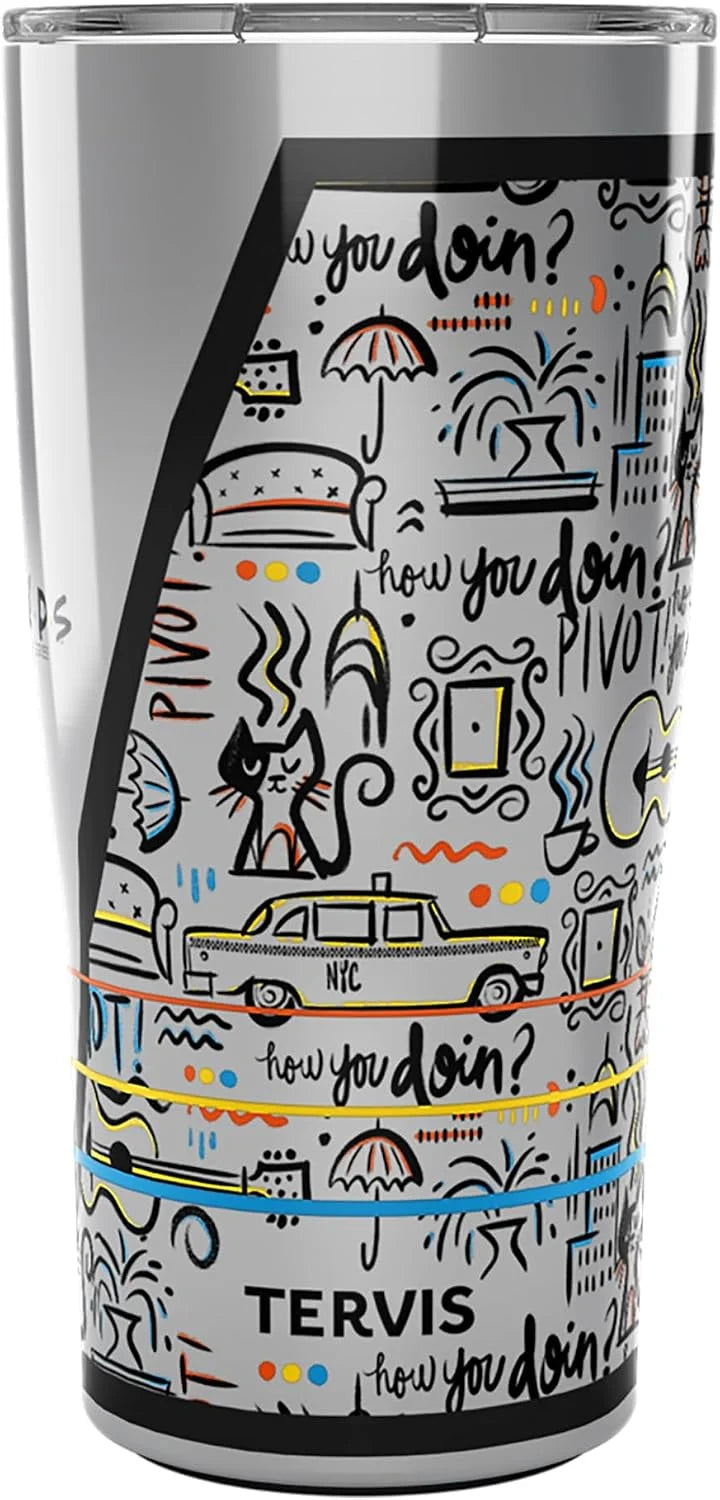 Tervis Friends Pattern Made in USA Double Walled Insulated Tumbler Travel Cup Keeps Drinks Cold & Hot, 16oz, Classic