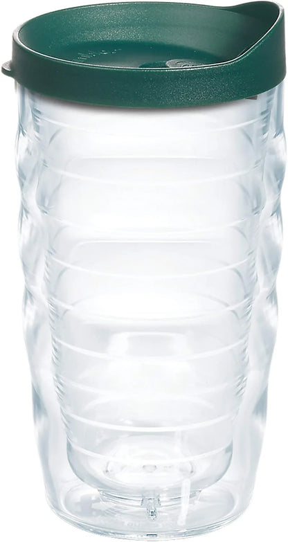 Tervis Clear & Colorful Lidded Made in USA Double Walled Insulated Tumbler Travel Cup Keeps Drinks Cold & Hot, 16oz Mug, Clear Lid