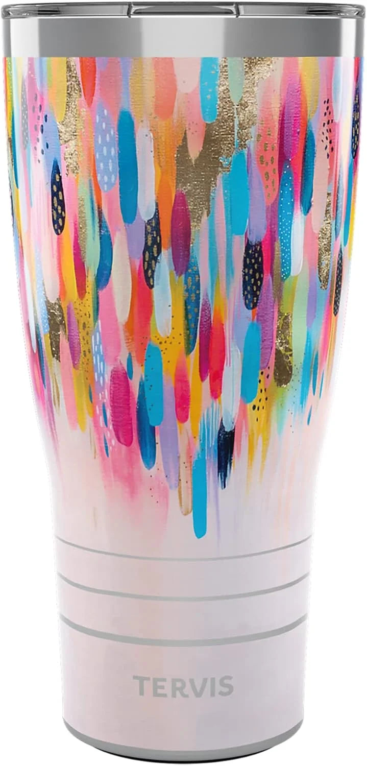 Tervis Traveler EttaVee Be Liquid Prism Triple Walled Insulated Tumbler Travel Cup Keeps Drinks Cold & Hot, 20oz, Stainless Steel