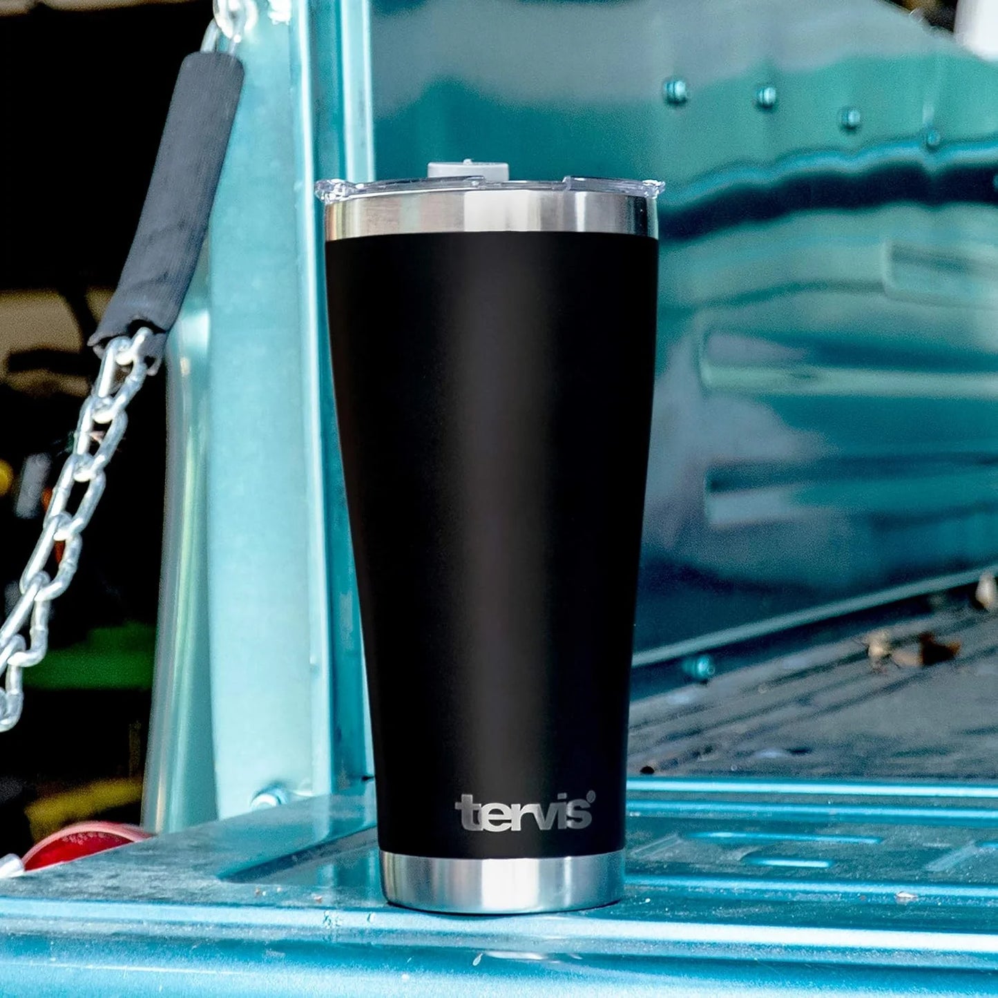 Tervis Powder Coated Stainless Steel Triple Walled Insulated Tumbler Travel Cup Keeps Drinks Cold & Hot, 30oz Legacy, Onyx Shadow