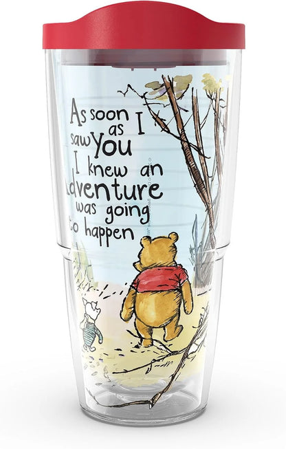 Tervis Disney - Winnie the Pooh Adventure Made in USA Double Walled Insulated Tumbler Travel Cup Keeps Drinks Cold & Hot, 10oz Wavy, Classic
