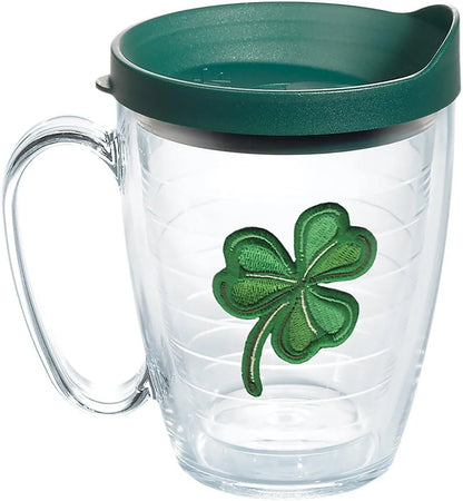 Tervis Shamrock Made in USA Double Walled Insulated Tumbler Travel Cup Keeps Drinks Cold & Hot, 24oz, Classic