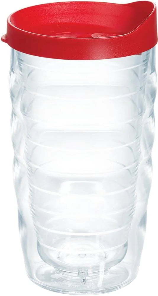 Tervis Clear & Colorful Lidded Made in USA Double Walled Insulated Tumbler Travel Cup Keeps Drinks Cold & Hot, 16oz Mug, Clear Lid