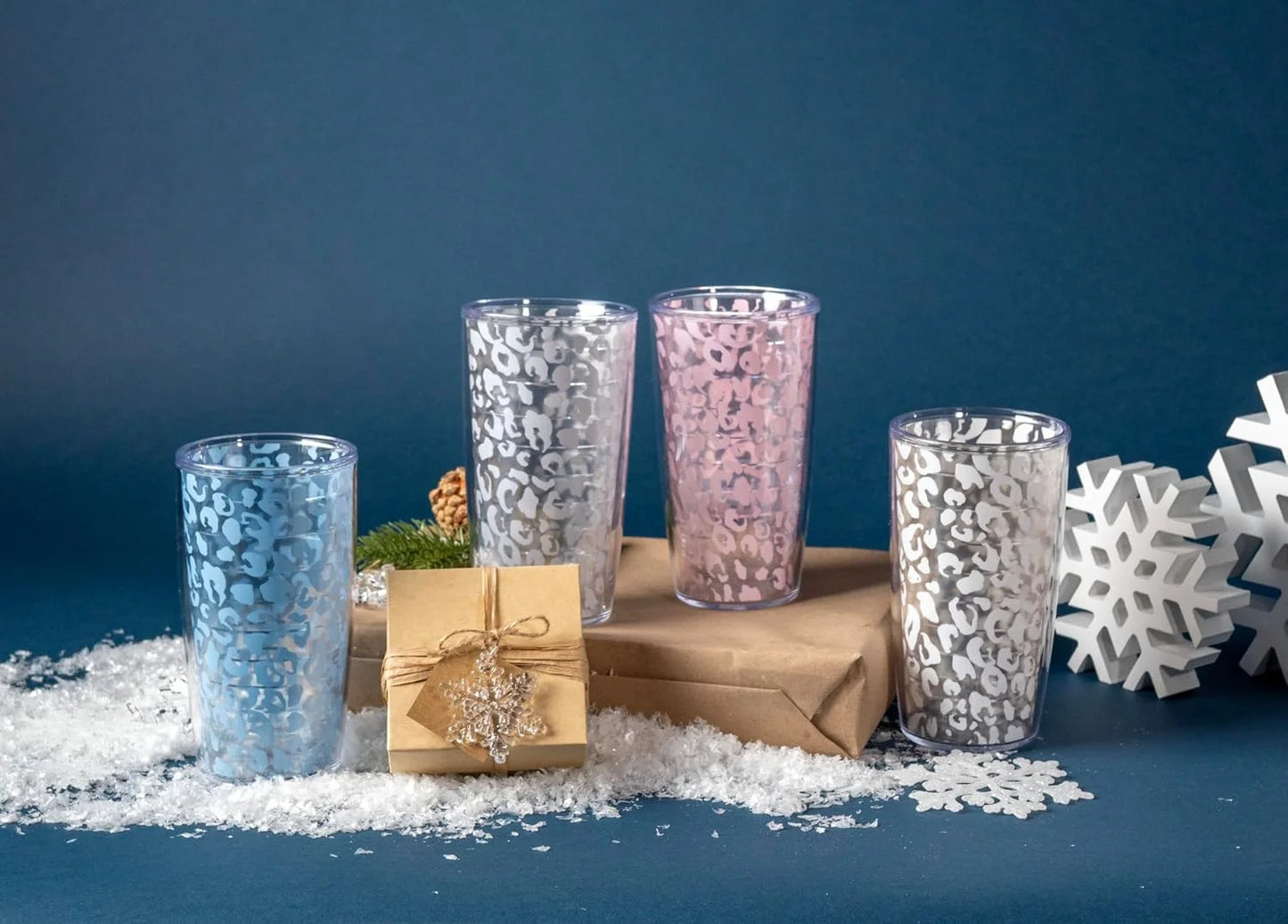 Tervis Leopard Collection Made in USA Double Walled Insulated Tumbler Travel Cup Keeps Drinks Cold & Hot, 24oz, Frost