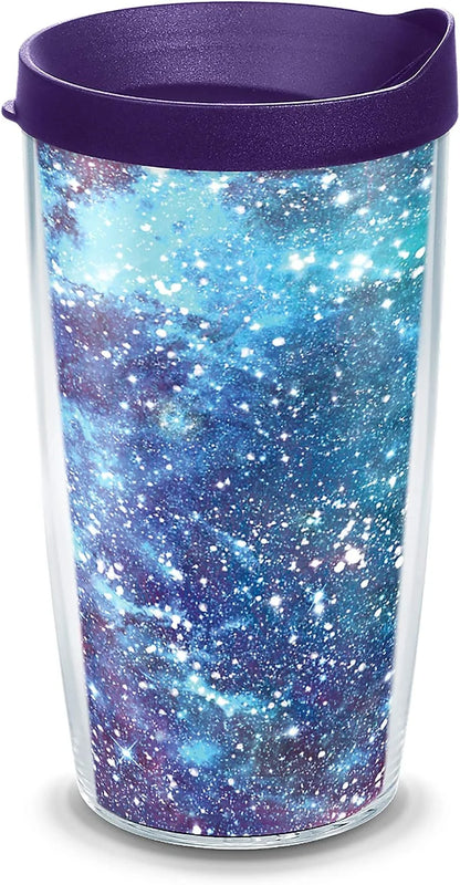 Tervis Purple Galaxy Made in USA Double Walled Insulated Tumbler Travel Cup Keeps Drinks Cold & Hot, 24oz, Classic