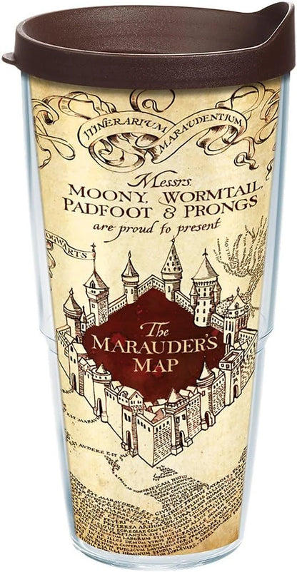 Tervis Harry Potter The Marauder's Map Made in USA Double Walled Insulated Tumbler Travel Cup Keeps Drinks Cold & Hot, 24oz Venture Lite Water Bottle, Classic