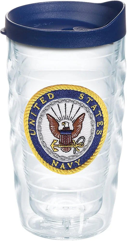 Tervis Navy Logo Made in USA Double Walled Insulated Tumbler Travel Cup Keeps Drinks Cold & Hot, 16oz Mug, Classic