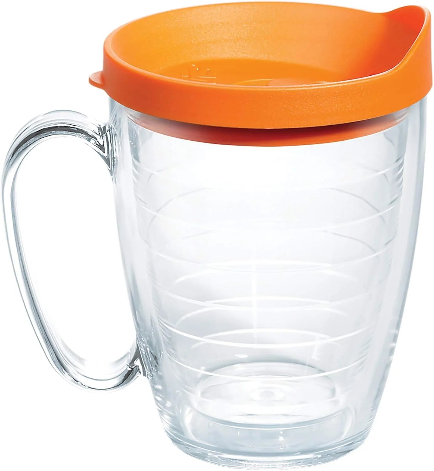 Tervis Clear & Colorful Lidded Made in USA Double Walled Insulated Tumbler Travel Cup Keeps Drinks Cold & Hot, 16oz Mug, Clear Lid