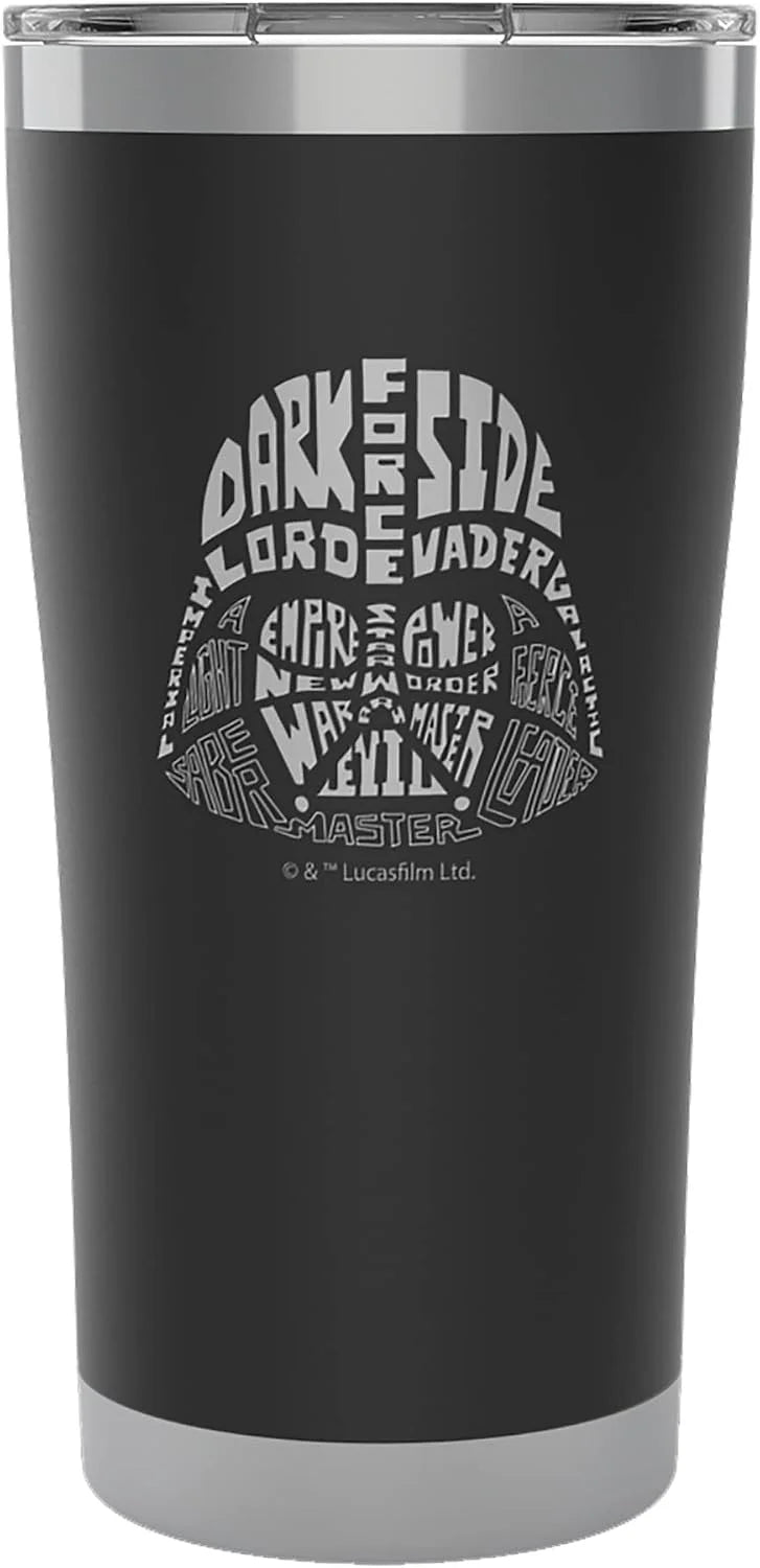 Tervis Star Wars - Character Wordle Engraved Darth Vader Triple Walled Insulated Tumbler Travel Cup Keeps Drinks Cold & Hot, 20oz Legacy, Darth Vader - Onyx Shadow