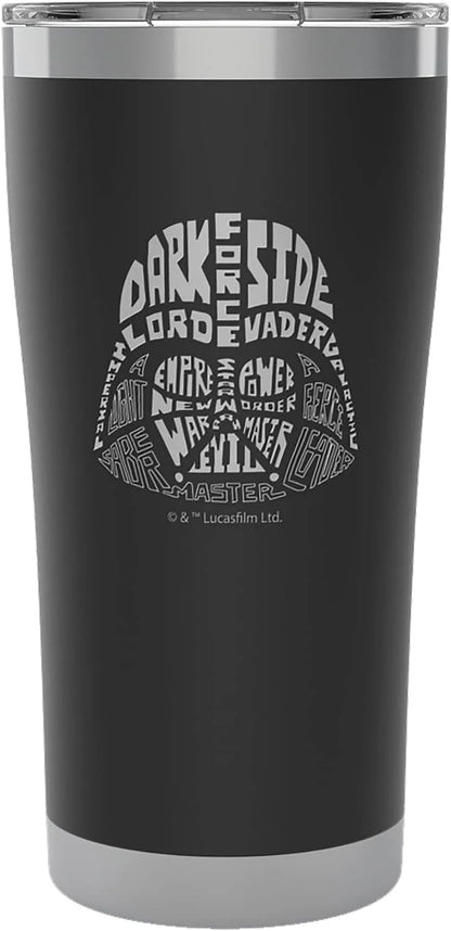 Tervis Star Wars - Character Wordle Engraved Darth Vader Triple Walled Insulated Tumbler Travel Cup Keeps Drinks Cold & Hot, 20oz Legacy, Darth Vader - Onyx Shadow