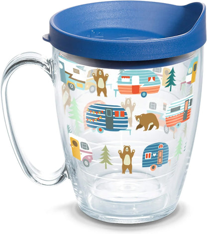 Tervis Trailer Bears Made in USA Double Walled Insulated Tumbler Travel Cup Keeps Drinks Cold & Hot, 24oz, Clear