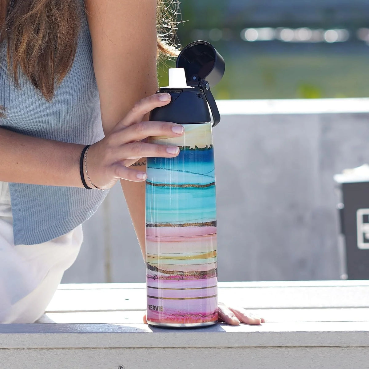 Tervis Sara Berrenson - Atlantica Collection Made in USA Double Walled Insulated Tumbler Travel Cup Keeps Drinks Cold & Hot, 24oz, Lobster