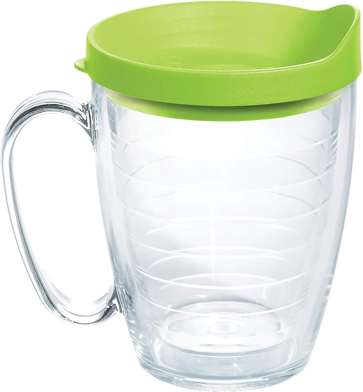 Tervis Clear & Colorful Lidded Made in USA Double Walled Insulated Tumbler Travel Cup Keeps Drinks Cold & Hot, 16oz Mug, Clear Lid