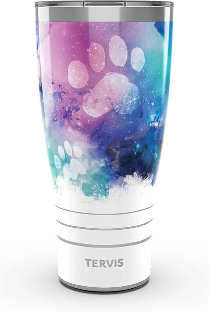 Tervis Paw Prints Made in USA Double Walled Insulated Tumbler Travel Cup Keeps Drinks Cold & Hot, 24oz, Classic