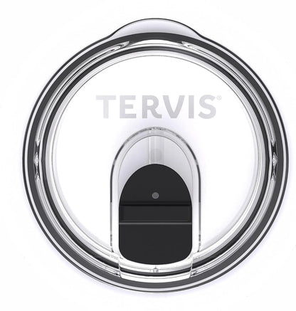 Tervis Slider Lid Made in USA Double Walled Insulated Tumbler Travel Cup Keeps Drinks Cold & Hot, Fits 12 & 20oz Stainless Steel, Clear